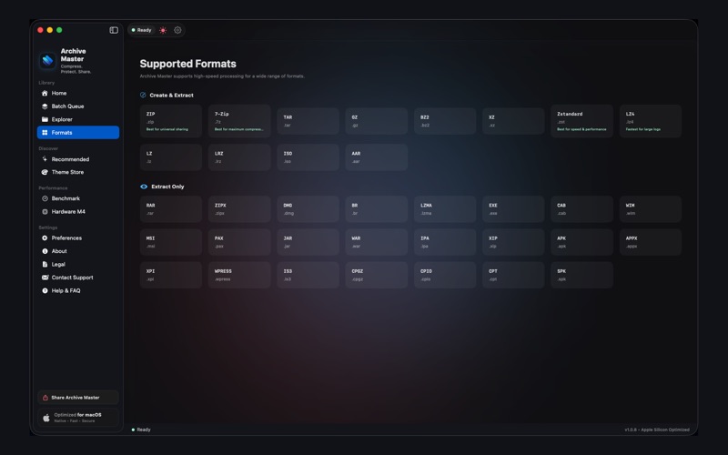 Archive Master Universal Formats